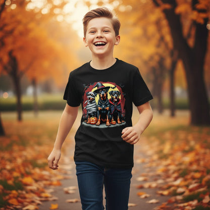 Rottweiler Halloween Costumes rottweiler Youth T-Shirt Black lifestyle mockup