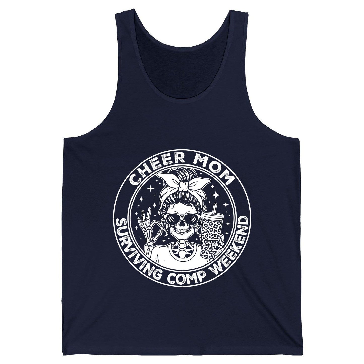 Cheer Mom Surviving Comp Weekend cheer mom Tank Top Navy product mockup