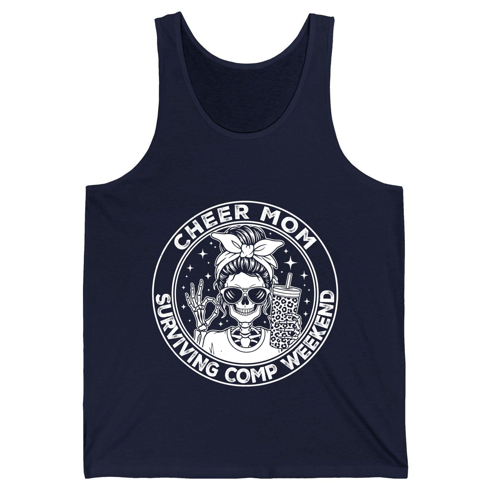Cheer Mom Surviving Comp Weekend cheer mom Tank Top Navy product mockup