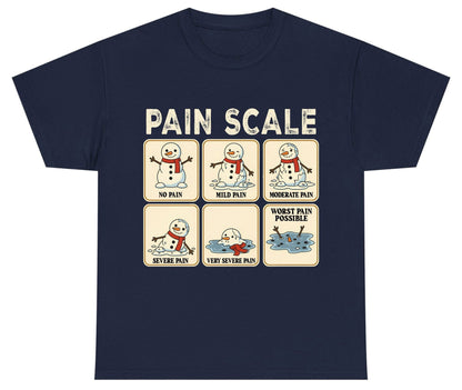 Pain Scale No Pain Mild Pain Moderate Pain Severe Pain Very Severe Pain Worst Pain Possible snowman Youth T-Shirt Navy