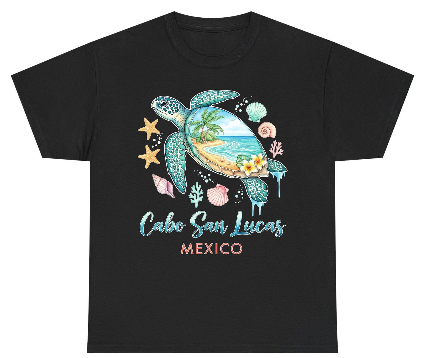 Cabo San Lucas Mexico sea turtle Youth T-Shirt Black product mockup