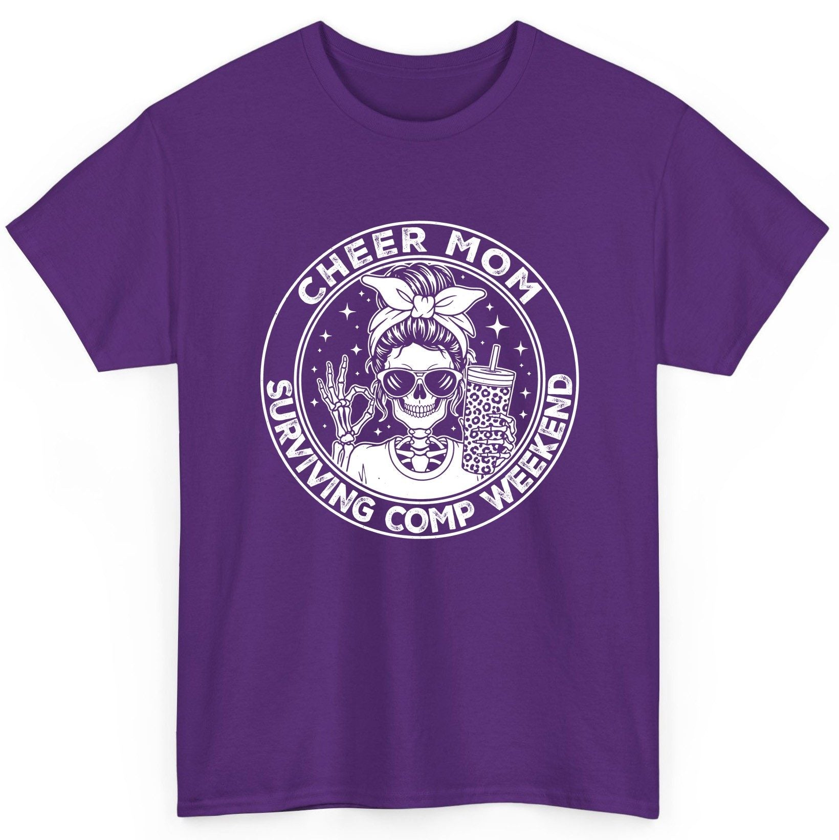 Cheer Mom Surviving Comp Weekend cheer mom T-Shirt Purple product mockup