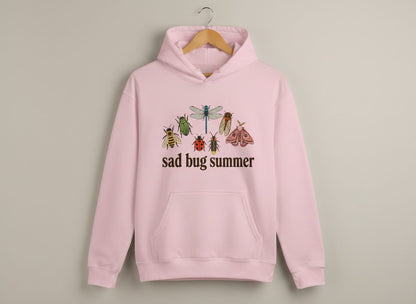 Sad Bug Summer Retro Enthusiasts Hoodie - product mockup - Light Pink