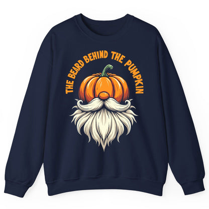 The Beard Behind the Pumpkin Halloween gnome Sweatshirt Navy product mockup