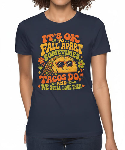 TACOS DO AND WE STILL LOVE THEM T-Shirt - product mockup - Navy