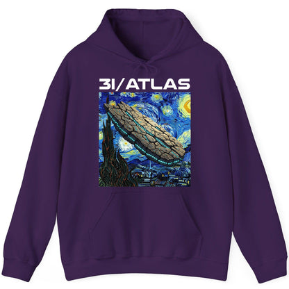 31 Atlas van gogh sci-fi mashup Hoodie Purple product mockup