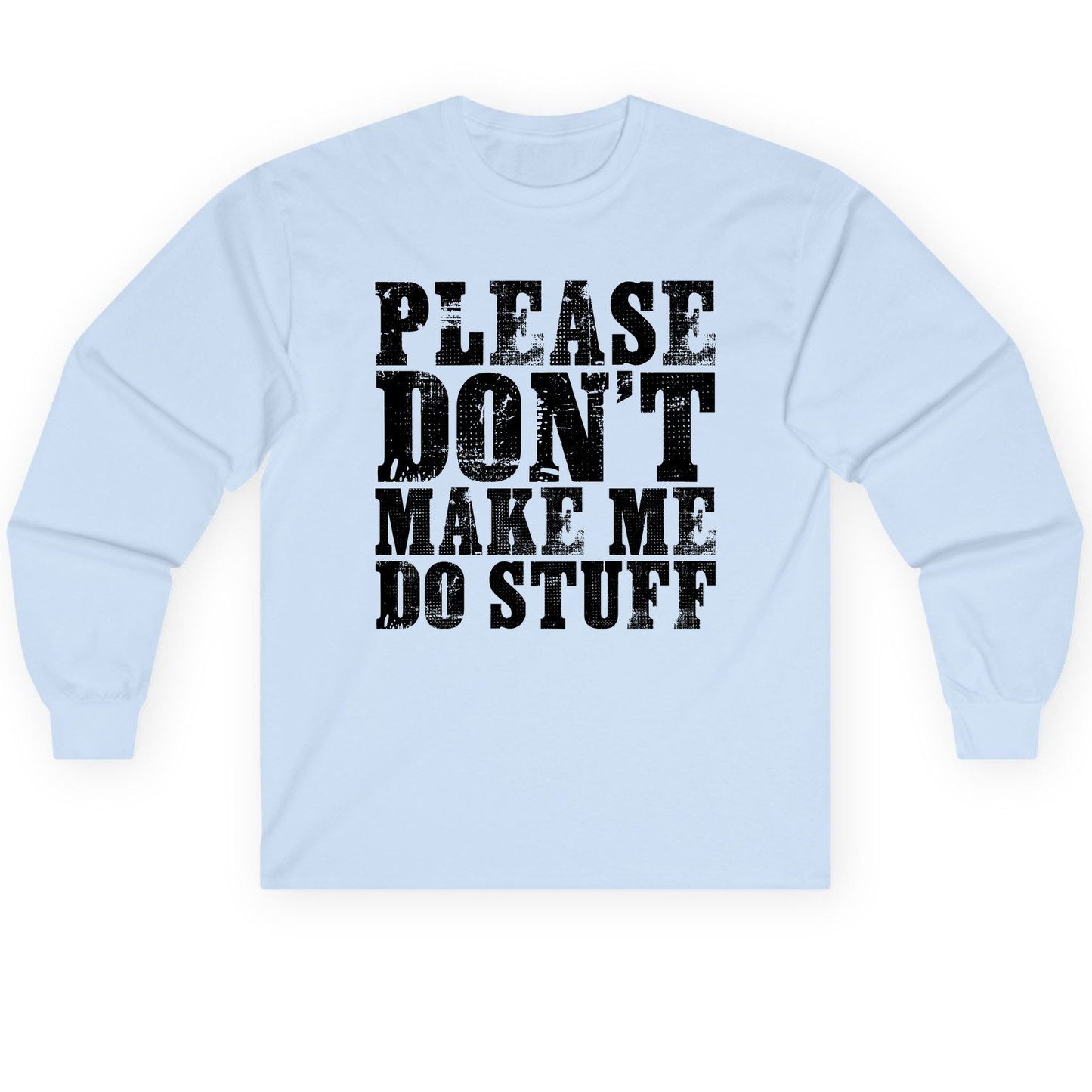 Solid Black Block minimalist geometric design Long Sleeve Tee Light Blue product mockup