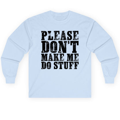 Solid Black Block minimalist geometric design Long Sleeve Tee Light Blue product mockup
