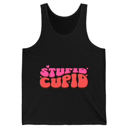 Stupid Cupid anti-Valentine's Day Tank Top Black product mockup