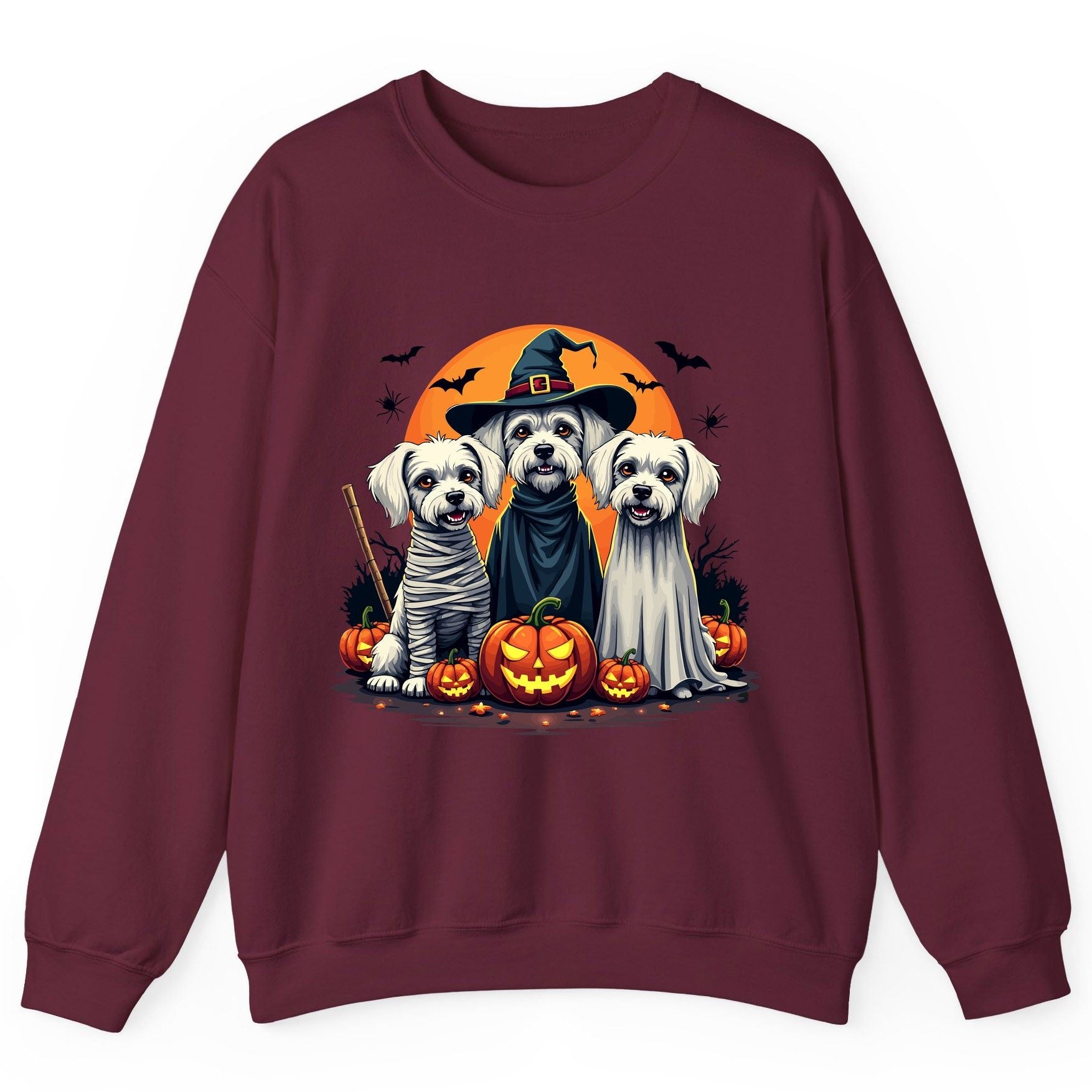 Halloween Dogs Costumes Halloween dogs Sweatshirt Maroon product mockup