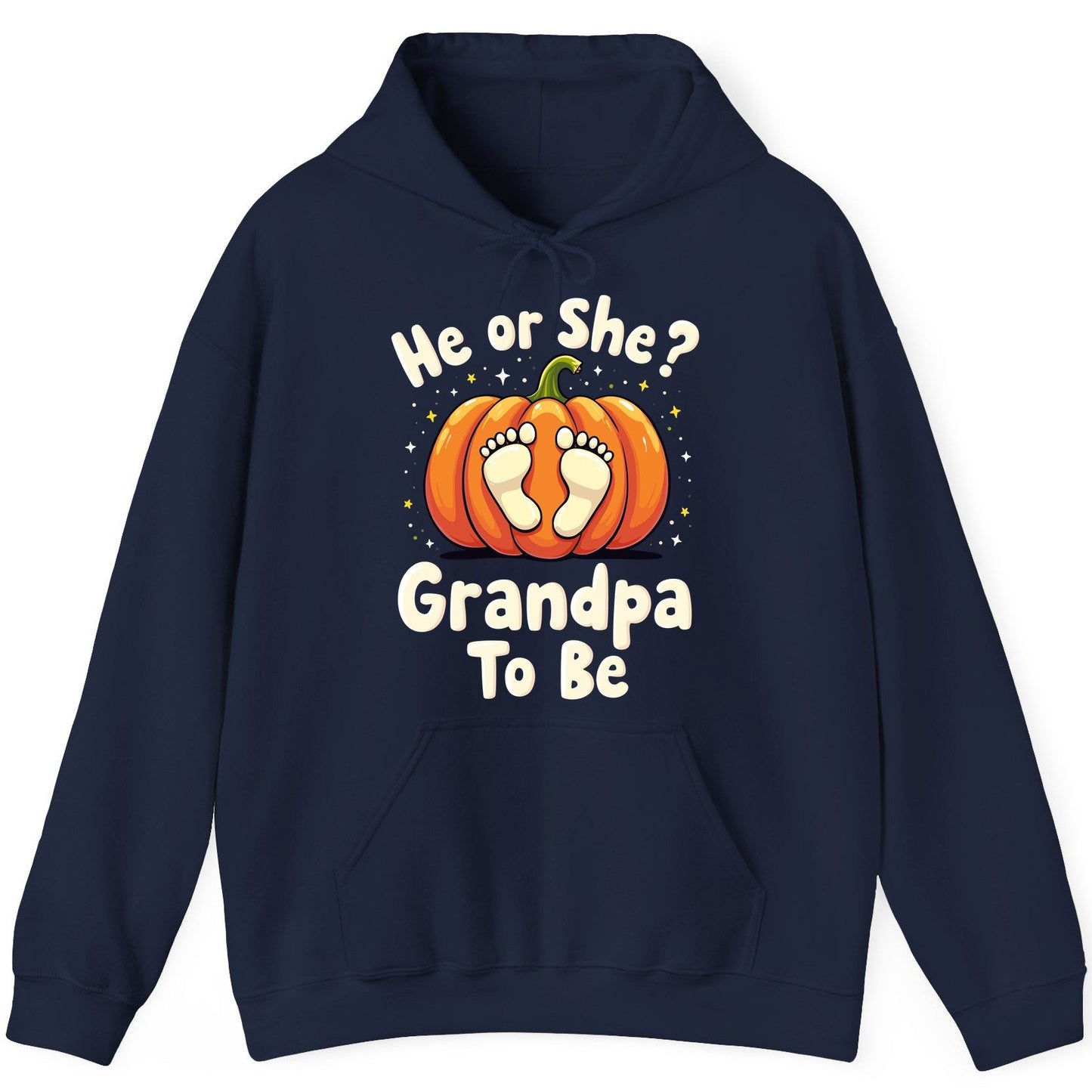 He or She Grandpa to Be gender reveal Hoodie Navy product mockup