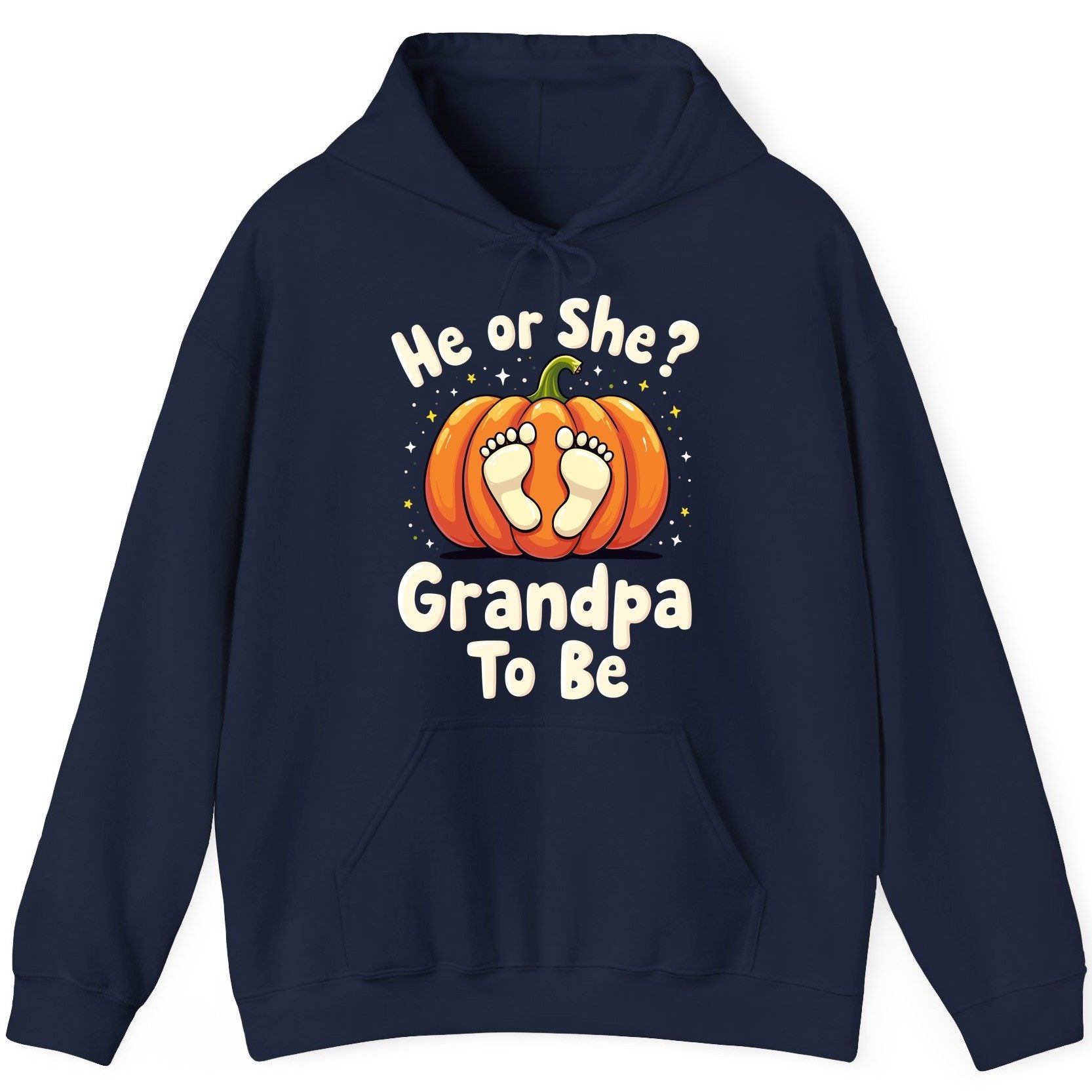 He or She Grandpa to Be gender reveal Hoodie Navy product mockup