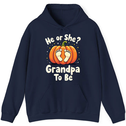 He or She Grandpa to Be gender reveal Hoodie Navy product mockup
