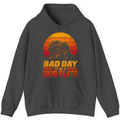 Bad Day to Be a Skid Plate Funny Off-Roading Hoodie - product mockup - Dark Heather