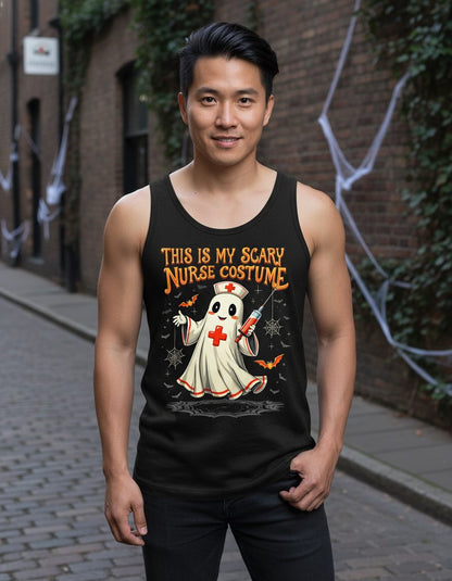 This Is My Scary Nurse Costume Halloween ghost nurse Tank Top Black lifestyle mockup
