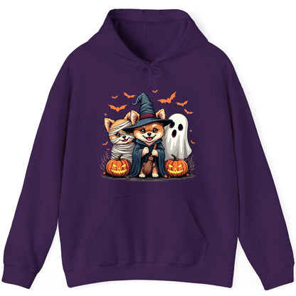 Cute Halloween Corgi Dogs Halloween corgis Hoodie Purple product mockup