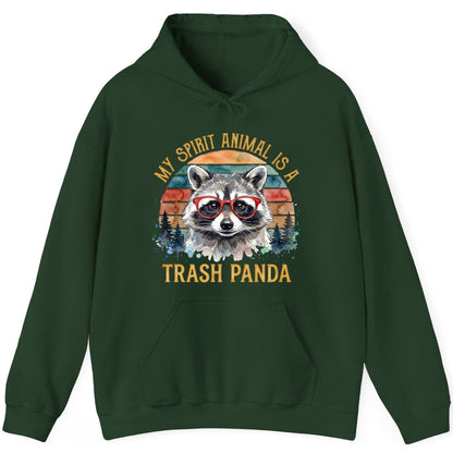 My Spirit Animal Is a Trash Panda raccoon Hoodie Forest Green product mockup