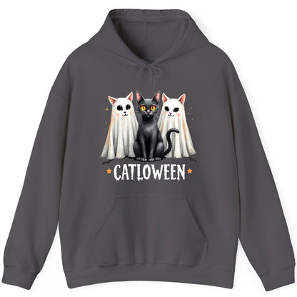 Catloween Halloween cats Hoodie Charcoal product mockup