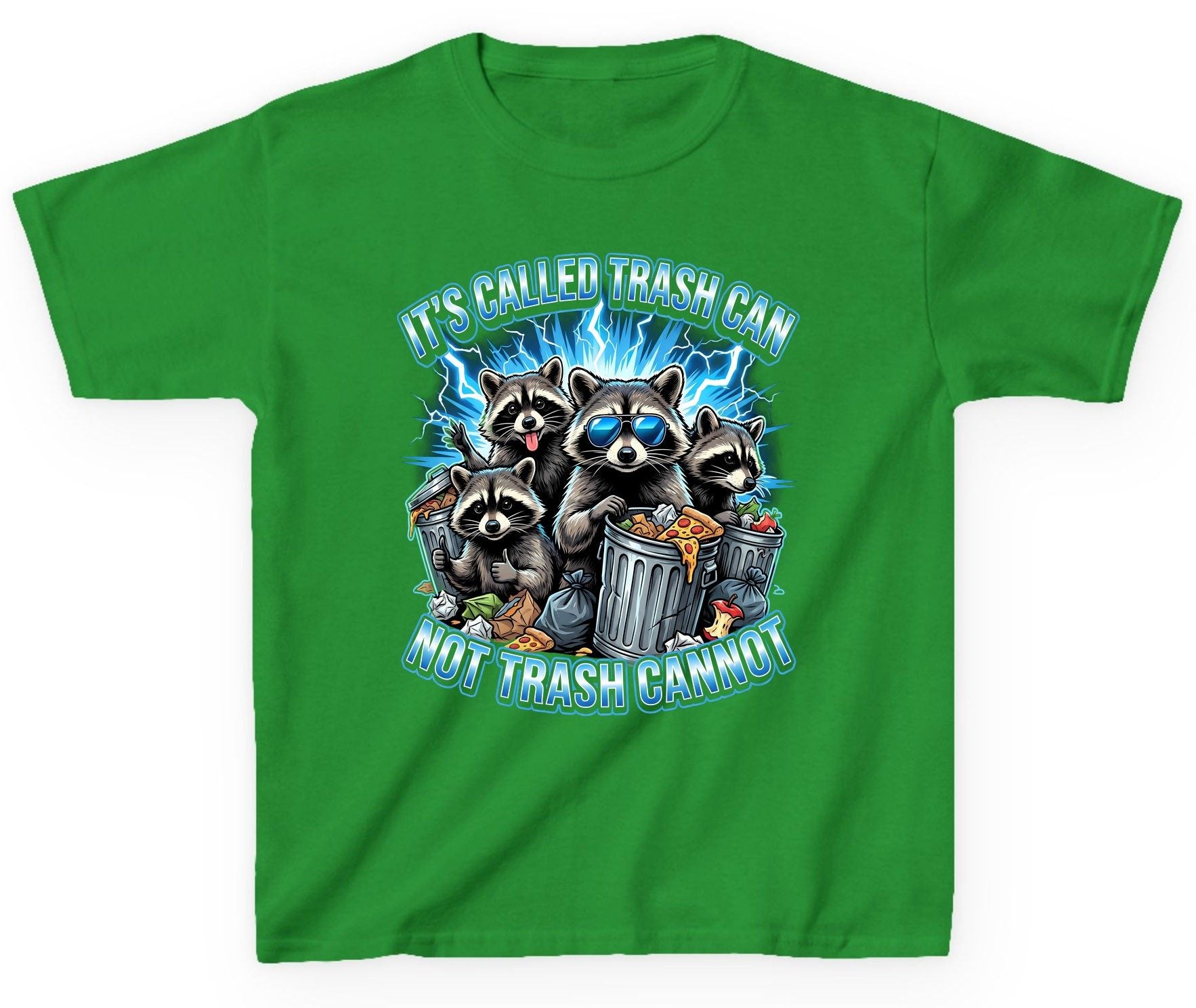 It's Called Trash Can Not Trash Cannot raccoons Youth T-Shirt Irish Green product mockup
