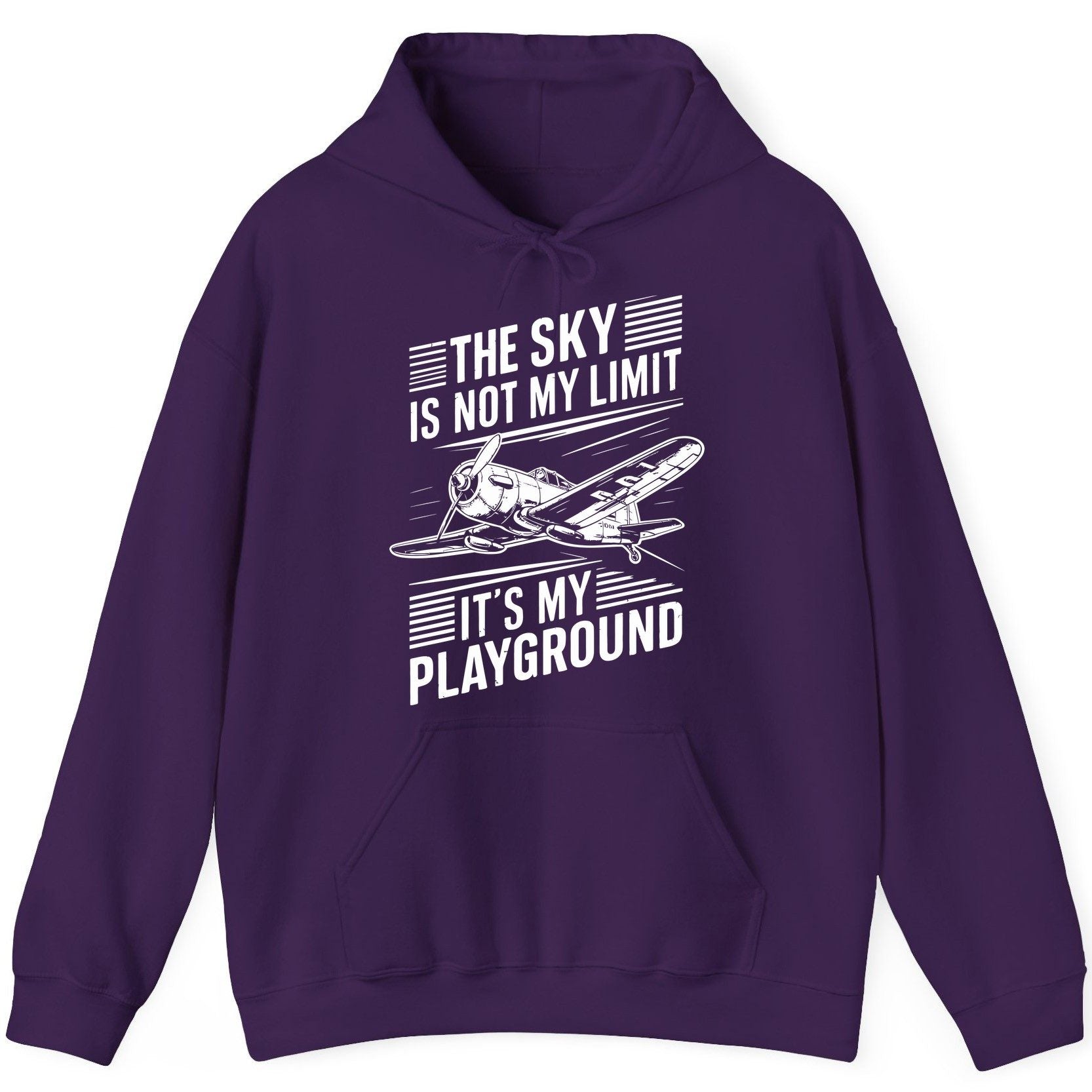 The Sky Is Not My Limit It's My Playground vintage airplane Hoodie Purple product mockup
