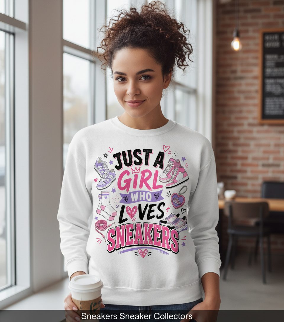Sneakers Sneaker Collectors Sweatshirt - lifestyle model mockup - White