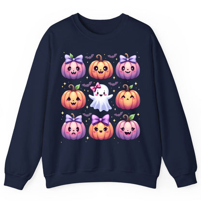 Kawaii Halloween Pumpkins kawaii Halloween Sweatshirt Navy product mockup