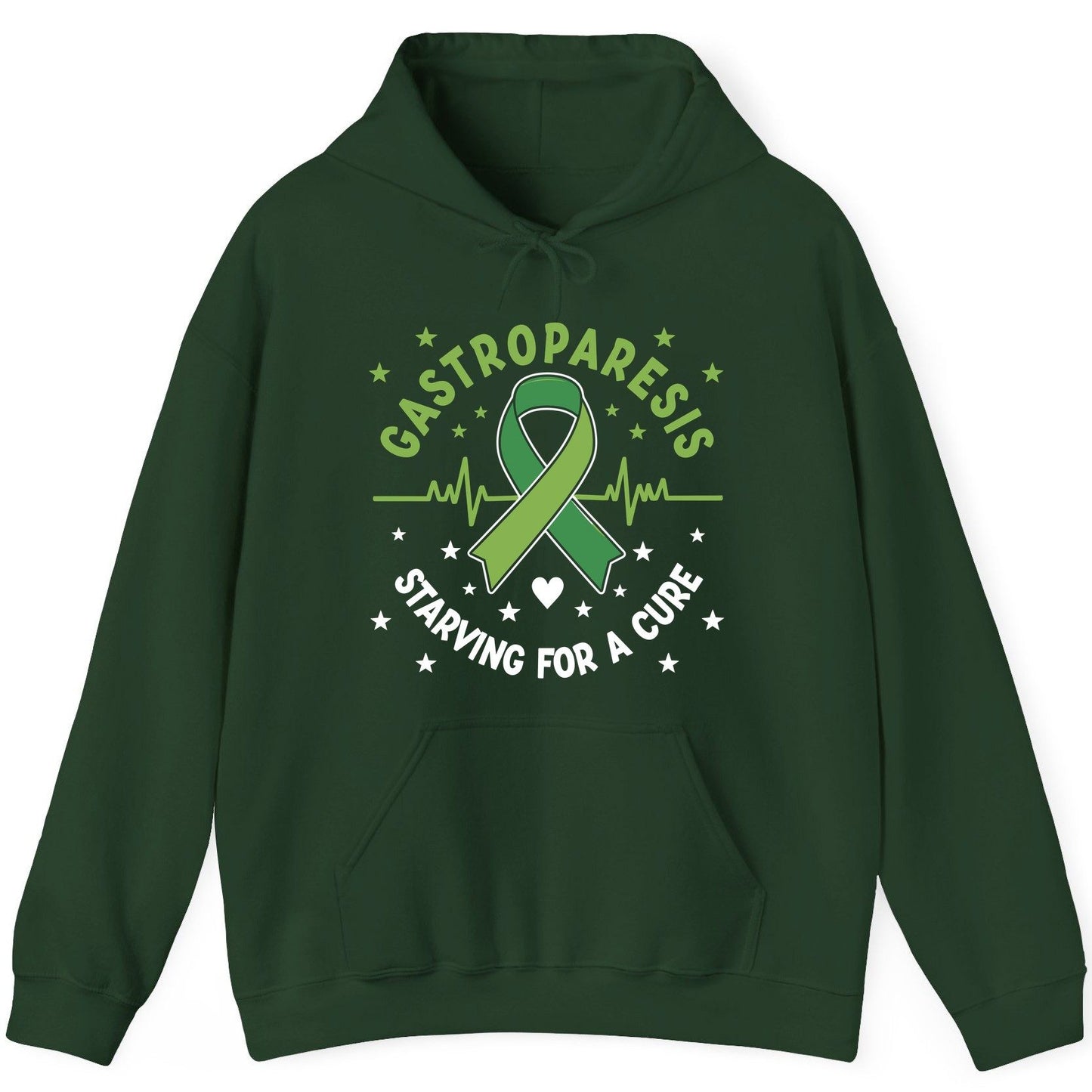 Gastroparesis Starving for a Cure gastroparesis awareness Hoodie Forest Green product mockup