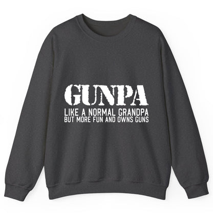Gunpa Like a Normal Grandpa but More Fun and Owns Guns funny gun owner grandpa Sweatshirt Dark Heather product mockup