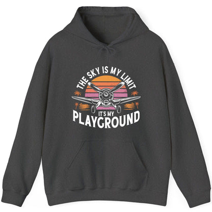 The Sky Is My Limit It's My Playground aviation Hoodie Dark Heather product mockup