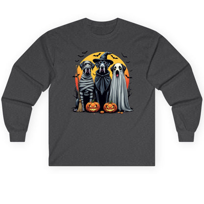 Halloween Dogs in Costumes Halloween dogs Long Sleeve Tee Dark Heather product mockup