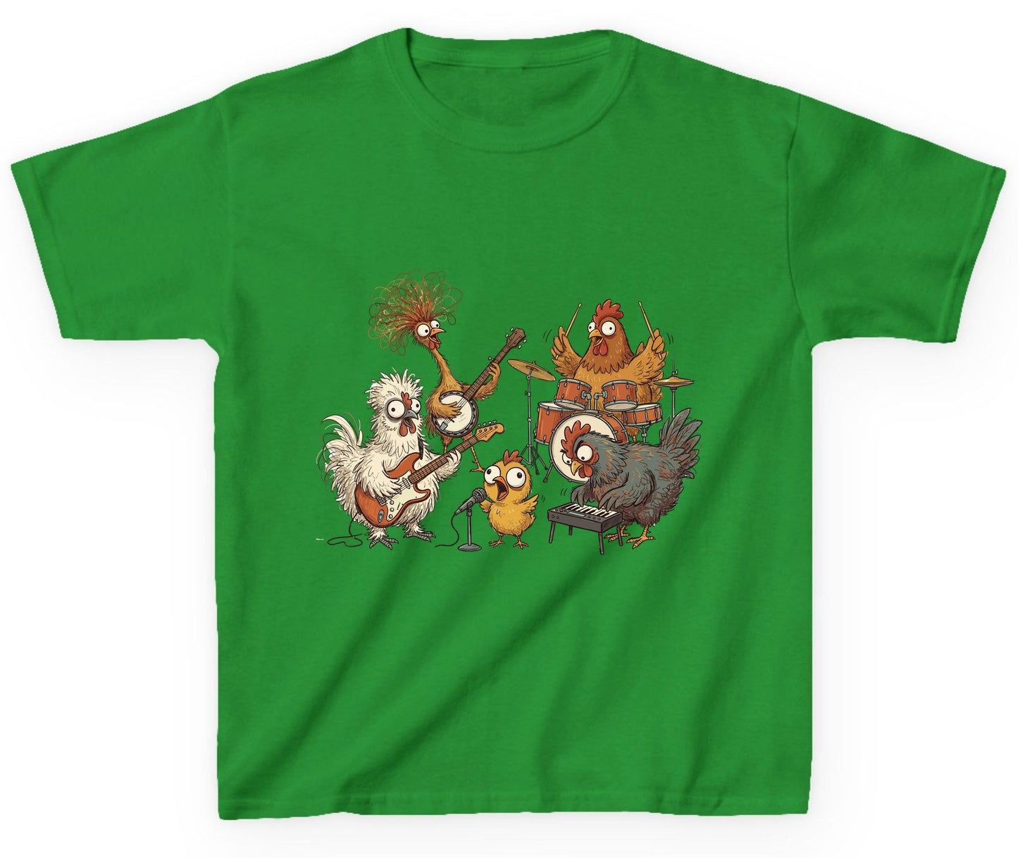 Chicken Rock Band chicken rock band Youth T-Shirt Irish Green product mockup
