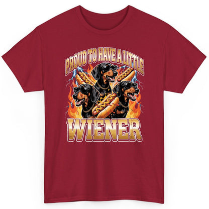 Proud to Have a Little Wiener dachshund T-Shirt Cardinal Red product mockup