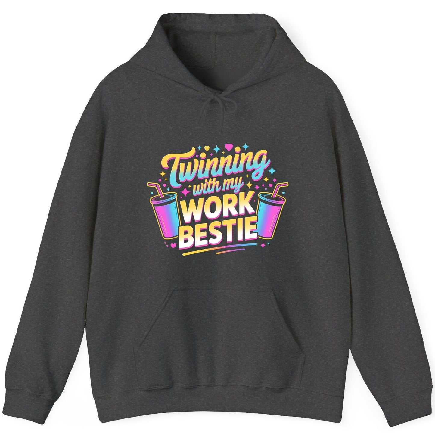 Twinning with My Work Bestie work friendship Hoodie Dark Heather product mockup