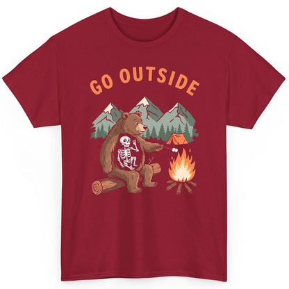 Go Outside funny bear T-Shirt Cardinal Red product mockup