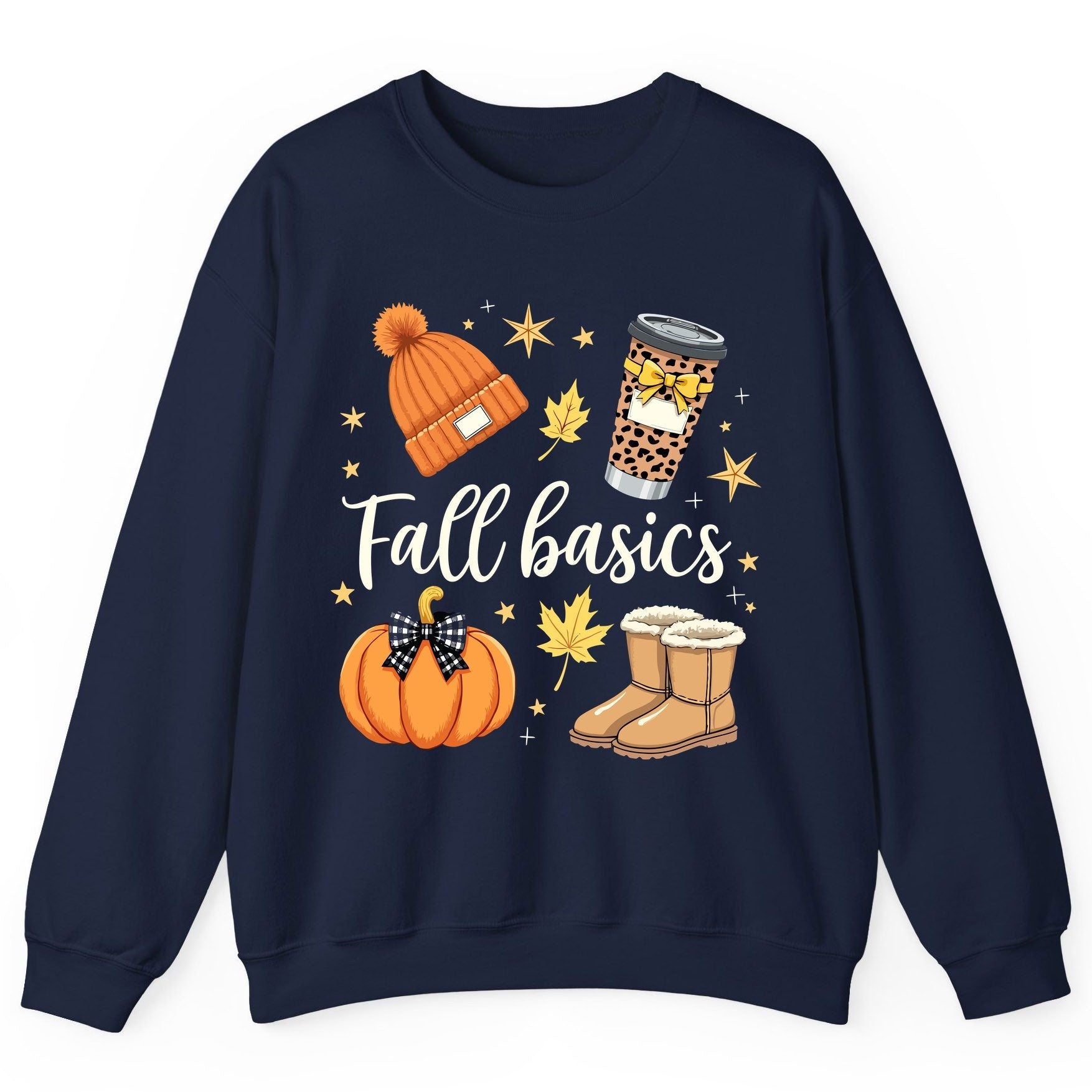 Fall Basics autumn essentials Sweatshirt Navy product mockup