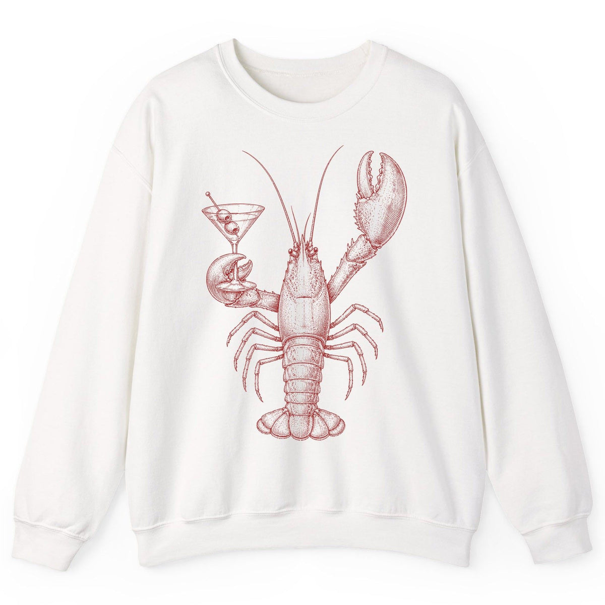 Vintage Lobster Martini lobster Sweatshirt White product mockup