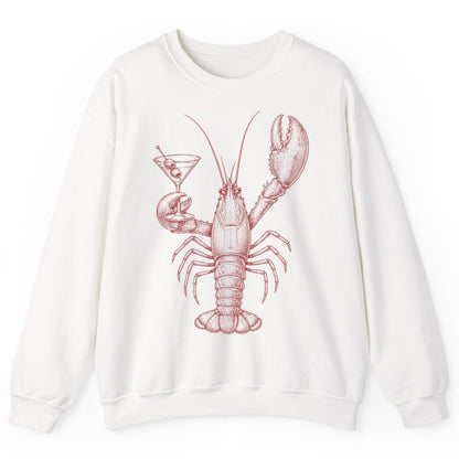 Vintage Lobster Martini lobster Sweatshirt White product mockup
