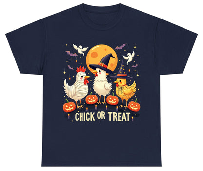 Chick or Treat Halloween chickens Youth T-Shirt Navy product mockup