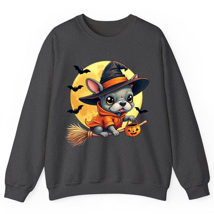 Cute Witch French Bulldog french bulldog Sweatshirt Dark Heather product mockup