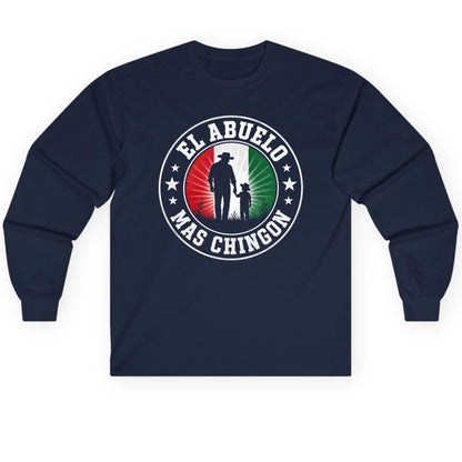 El Abuelo Mas Chingon mexican grandfather Long Sleeve Tee Navy product mockup