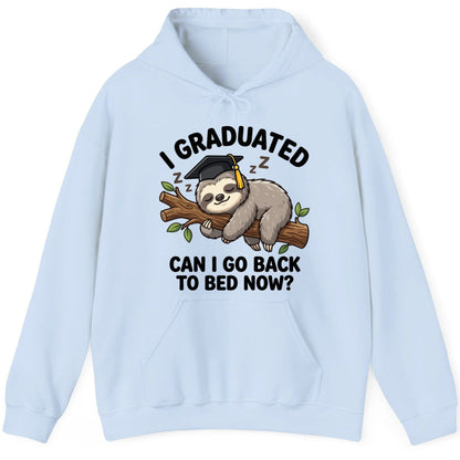 I Graduated Funny Sloth Hoodie - product mockup - Light Blue