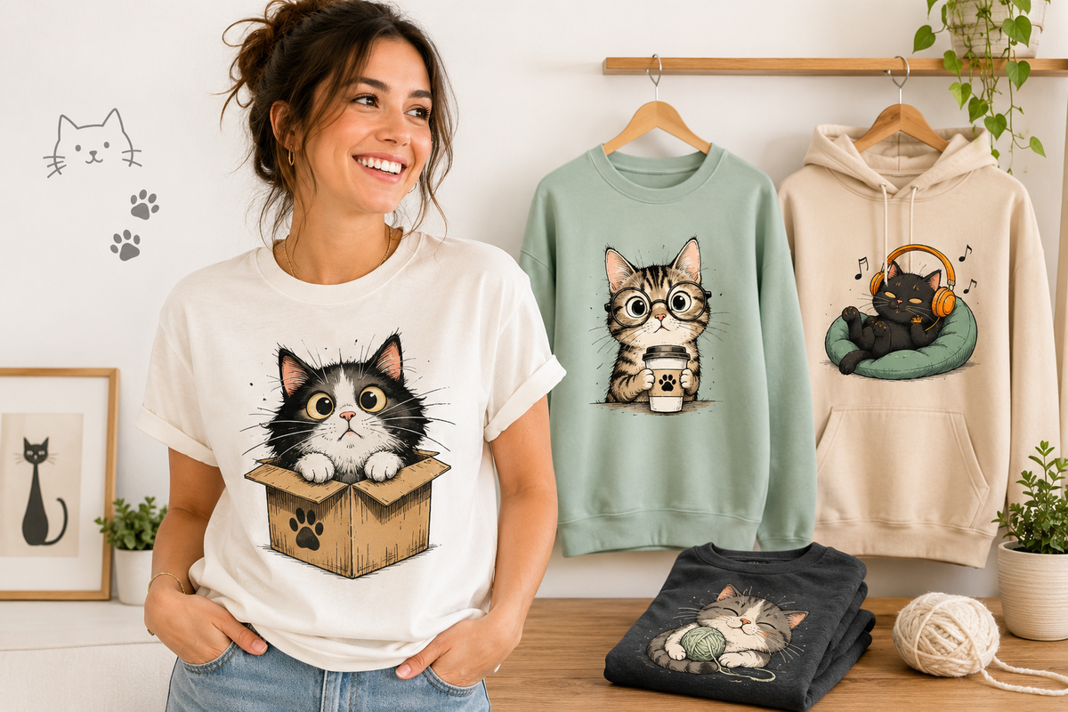 Funny cat shirts and graphic tees for cat lovers