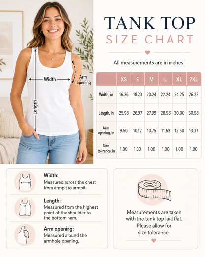 Tank Top Size chart